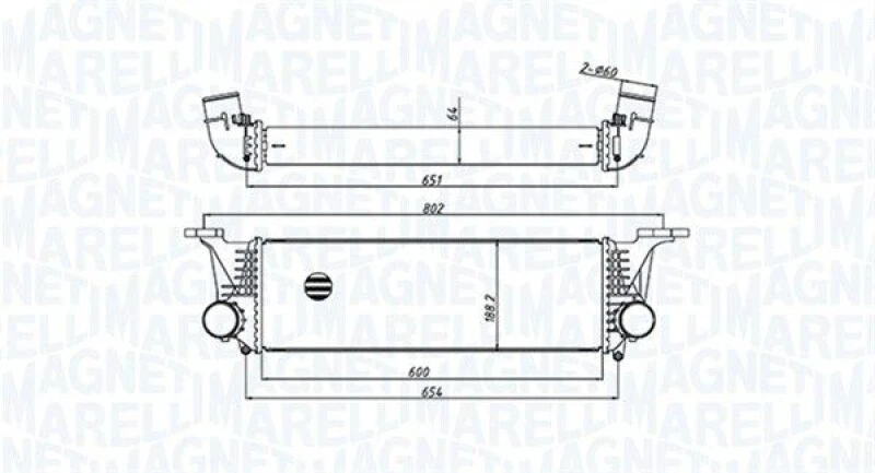 MAGNETI MARELLI Ladeluftkühler LLK Intercooler Kühler Ladeluft 351319205500 - Bild 1 von 1
