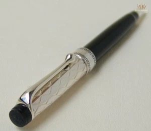 AURORA RIFLESSI OPTIMA STERLING SILVER CAP AND BLACK BARREL BALL PEN BEAUTIFUL ! - Picture 1 of 5
