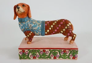 Figura de perro Dachshund Jim Shore Heartwood Creek Longfellow 2005. Falta cola. - Imagen 1 de 7