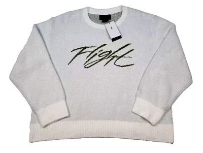 NIKE AIR Jordan Flight Heritage Crew Sweater White Men's Size LG FD7389 133 NWT - Image 1 of 4
