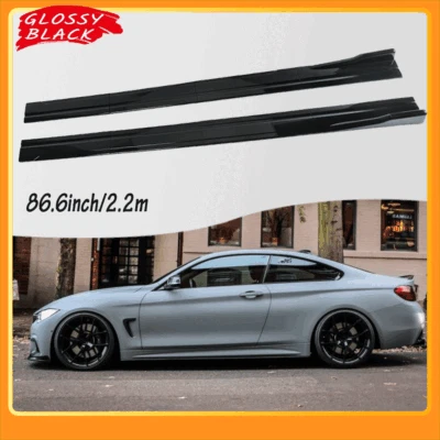 Gloss Black 86.6'' Side Skirt Rocker Panel For BMW F32 F33 F36 4 Series 2014-21 - Image 1 of 4