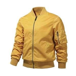 New Mens Heavy Weight Ma-1 Flight Bomber Jacket Full Zip Outerwear Coat Color - Picture 1 of 16