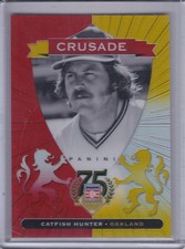 CATFISH HUNTER 2014 Panini Hall of Fame Crusades Red #37/75 #64 (C5667)