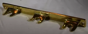 Vintage Harvin Brass Model 1603 Fireplace Tool Wall Bracket with Brass Screws - Picture 1 of 7