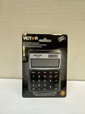 Victor 1000 Minidesk Calculator Solar/Battery 8-Digit LCD - Image 1 of 4