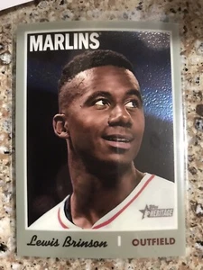 Topps Heritage Lewis Brinson 2019 cromo paralelo #261 #d 953/999 Marlins - Imagen 1 de 2