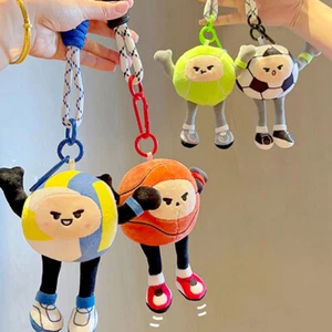 Plush Sport Ball Toy Keychain Football Volleyball Basketball Tennis PendaJO - Picture 1 of 13