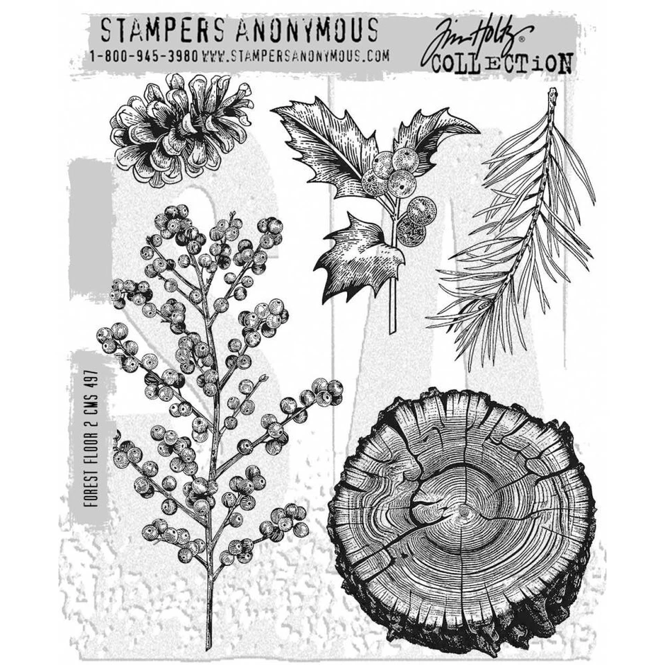 Juego de estampillas Tim Holtz Stampers Anonymous "FOREST FLOOR 2" CMS497 - Navidad 2024 Foto 1 de 1