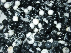 - Hard Drilled Wire Stones - DIASPRO ZEBRATO Ball 8mm 46-50pcs approx. - Picture 1 of 1
