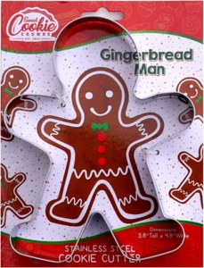 Gingerbread Man, Cookie Cutter, Large 5.8" Stainless Steel, Dishwasher Safe - Picture 1 of 4