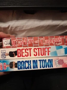 George Carlin Comedy Set 3 VHS Tapes (Best Stuff, Carlin Campus, Back in Town) - Picture 1 of 4