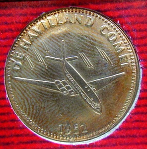 Italia 1990 rara medalla de oro Shell historia y pioneros del vuelo cometa - Imagen 1 de 2