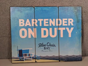 Barkeeper on Duty Blue Chair Bay Premium Rum Holz Bar Schild - Bild 1 von 5