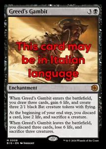 MTG GREED's GAMBIT 8 EXC - MOSSA DELLA CUPIDIGIA - BIG IT - MAGIC - Bild 1 von 1