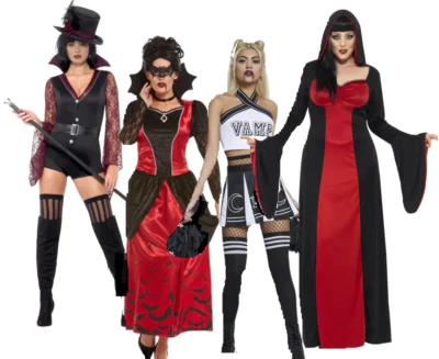Vampire Ladies Costume Halloween Fancy Dress Vampiress Adults Outfit Sexy - Image 1 of 3