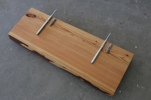 Wandboard Lärche gebürstet Holz Board Regal Steckboard Regalbrett Baumkante NEU - Bild 1 von 12