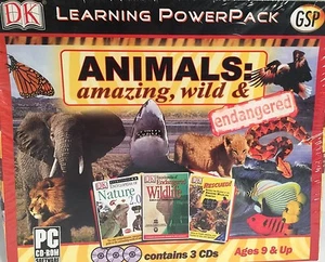 Animals: Amazing Wild & Endangered Learning PowerPack Windows 95/98/XP 3CD's NIB - Picture 1 of 12