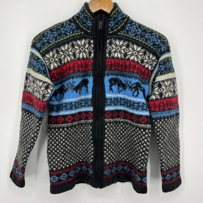 Suéter Obermeyer Para Mujer S Multicolor Cremallera Completa 100% Lana De Colección Nieve Invierno Estampado Foto 1 de 4