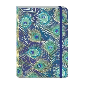 Punch Studio Peacock Feather Bungee Journal (44655) 4.5" x 6.5" - Picture 1 of 3