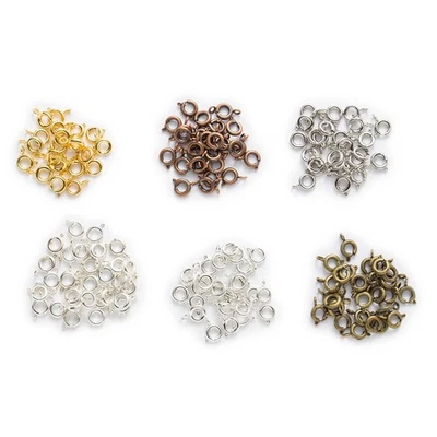 20pcs Spring Ring Clasps, Round Jewelry Clasps, Secure Lock Connector, 10x6mm - Image 1 of 4