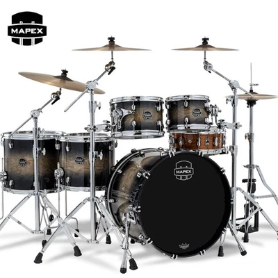 Paquete de carcasa de batería Mapex Saturn VI 6 PIEZAS Studioease ráfaga de tinta negra SR628XUZXG Foto 1 de 3