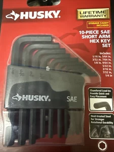 (10Pc-Pk) Husky Short Arm Hex Key Set SAE Alloy Steel 1000 009 928 - Picture 1 of 1