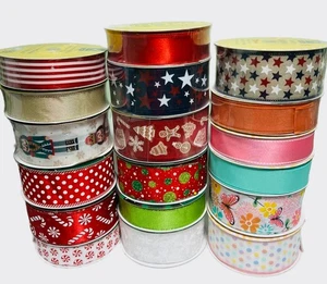 Sams Members Mark Kirkland Premium Wired Ribbon 50 Yard Rolls Holiday Christmas - Picture 1 of 39