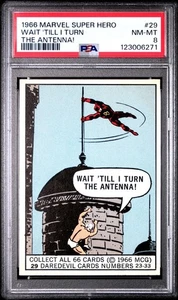 Donruss Marvel Super Heroes #29 1966 PSA 8 ESPERA HASTA QUE GIRE ANTENA Daredevil - Imagen 1 de 2