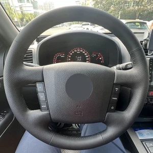 Car Steering Wheel Leather Cover For Kia Borrego 2007-2016 Carens 2004 2005 2006 - Picture 1 of 18