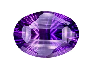 41.38CTS Purple Natural Amethyst Fantasy Oval Loose Gemstone - Picture 1 of 3