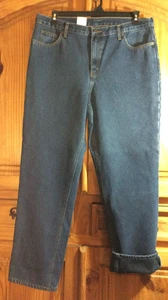 FULL BLUE Damen 16 x 37 Fleece gefüttert Relaxed Fit gerades Bein dunkle Waschung Jeans Neu mit Etikett - Bild 1 von 4