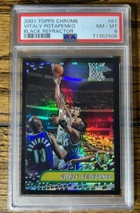 PSA 8 2001-02 Topps Chrome #61 Vitaly Potapenko Black Refractor /50 - Picture 1 of 2