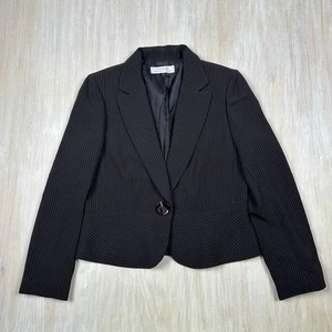 Tahari Nadelstreifen klassisch Büro Business Karriere Ein Knopf Blazer Jacke 12 - Bild 1 von 15