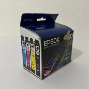 Original Epson 702 Tintenpatronen Schwarz Cyan Gelb Magenta 4er Pack Ablaufdatum 06/2025 - Bild 1 von 7
