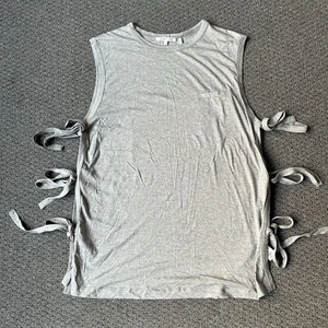 Helmut Lang Womens Tank Top Size Medium Grey Lace Side Cashmere Blend Tee - Bild 1 von 10