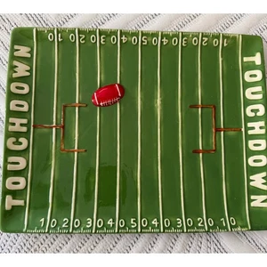 Gridiron Nation Football Ceramic Serving Tray Touchdown Platter - Picture 1 of 4