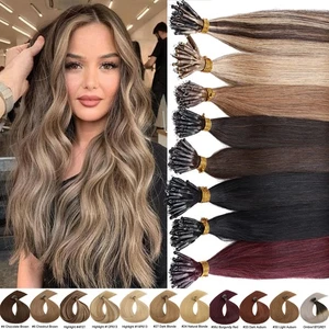 CLEARANCE Nano Ring 100% Human Remy Hair Extensions Micro Loop Beads 200G I Tip - Picture 1 of 70