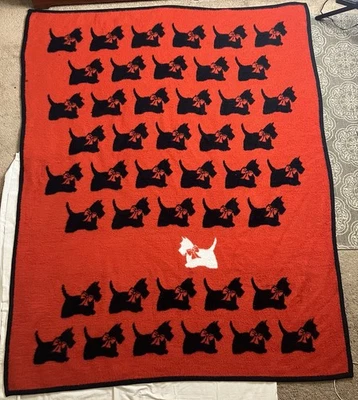 Manta reversible Scottie Dogs Scottie Terrier Biederlack Foto 1 de 4