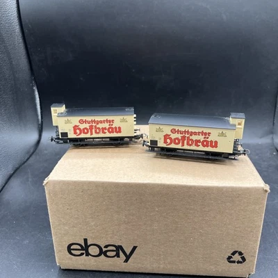 LOT OF 2 Piko HO Scale German Beer Freight Cars Stuttgarter Hofbrau  - Image 1 of 4