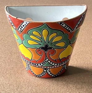 Talavera Ceramic Wall-Hanging Planter Flower Pot Made in Mexico - Picture 1 of 7