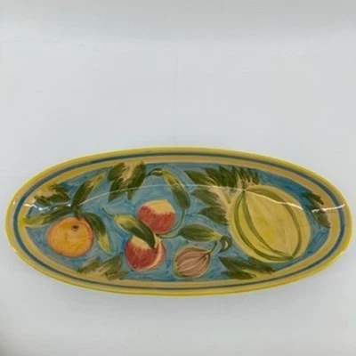 Plato para servir cerámica pintado a mano Le Souk Túnez plato motivo fruta decoración Foto 1 de 4