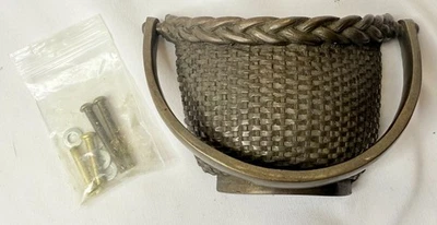 VTG Decorative Solid Brass Basket Shaped Door Knocker Hardware w Mounting Bolts - image 1 of 4