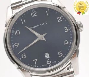 *COMO NUEVO con caja* Reloj para hombre HAMILTON Jazzmaster H385111 42 mm esfera azul Qz JAPÓN - Imagen 1 de 15