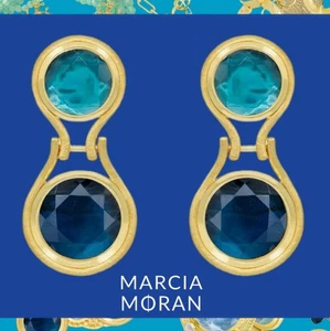 Pendientes Marcia Moran Anya Zafiro Azul Labradorita 18K PG Joyería - Imagen 1 de 7