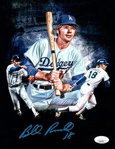 Bill Russell Signed Autographed 8X10 Photo Los Angeles Dodgers Collage JSA - Picture 1 of 2