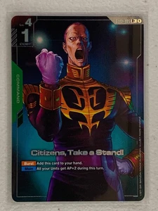 Citizens, Take a Stand! - GD01-105 R+ - Gundam Card Game GD01 Newtype Rising - Picture 1 of 1