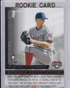 Stephen STRASBURG RC Bowman 2010 INSERT ROOKIE CARD Baseball w/ TIM LINCECUM - Picture 1 of 2