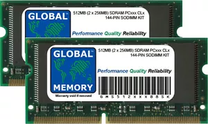 512MB (2 X 256MB) PC100 100MHz/PC133 133MHz 144-PIN Sdram Sodimm Laptop RAM Set - Picture 1 of 1