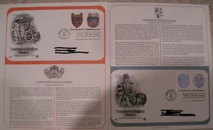 2 FDC's Postal Society Cover stamp 1834-1837 15 cent Northwest Indian Masks 1980 - Picture 1 of 1