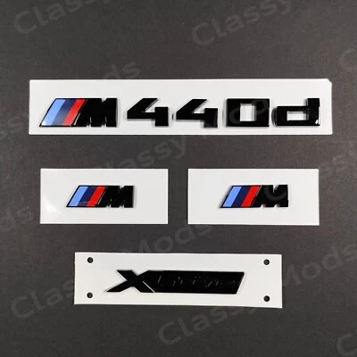 Juego de insignias negras brillantes M440d xDrive para emblema BMW M Power Foto 1 de 4